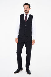 House of Cavani Seeba Graphite Regular Three Piece Suit